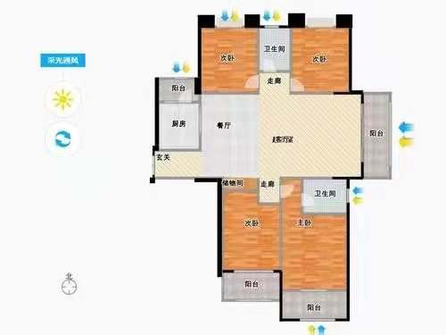富力碧桂园衡中心  4室2厅2卫   115.00万室内图1