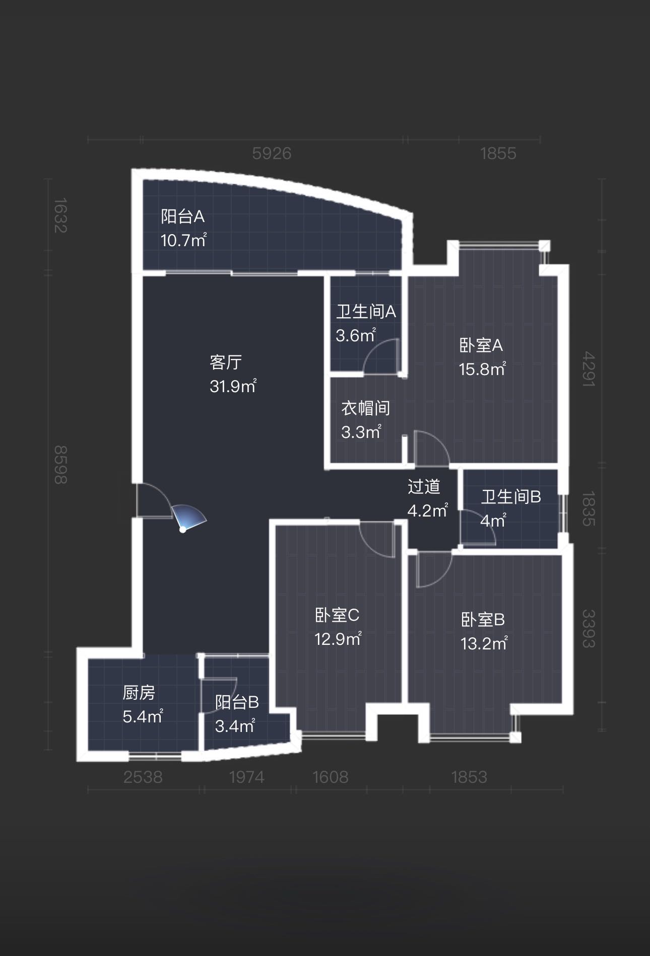 碧海丹城  3室2厅2卫   208.00万