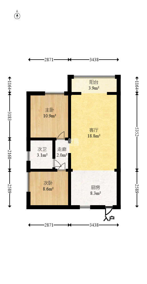金城SOHO（海岸金城金城国际）  2室2厅1卫   142.00万室内图