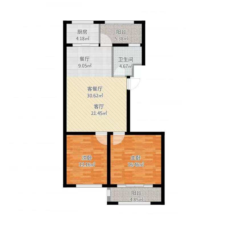 世纪嘉苑  1室1厅1卫   1250.00元/月户型图
