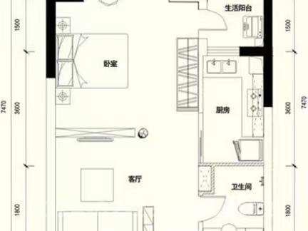 金霞美墅  3室2厅2卫   76.80万室内图1