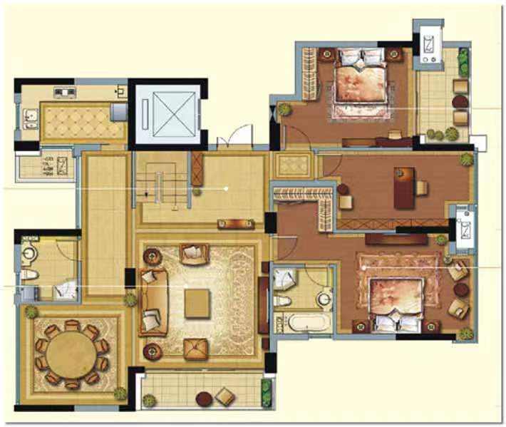 美的林城时代  4室2厅2卫   6800.00元/月室内图