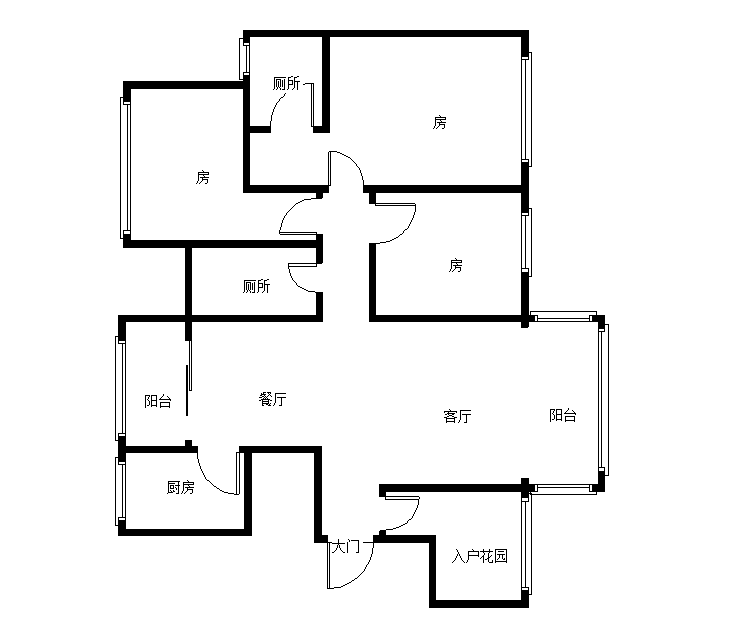 国瓷新城  4室2厅2卫   120.00万室内图