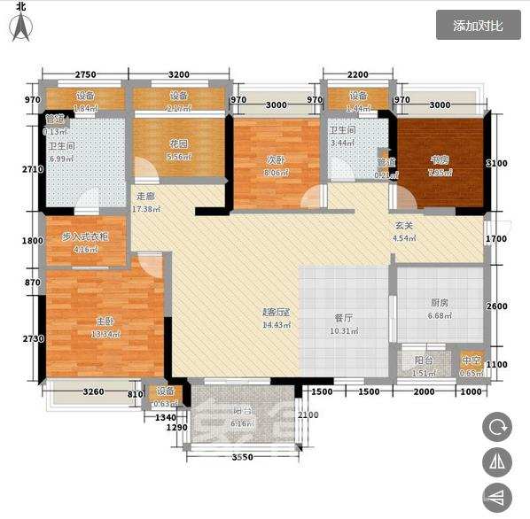 高峰璟麟府(高峰御园)  4室2厅2卫    1500.0元/月室内图1