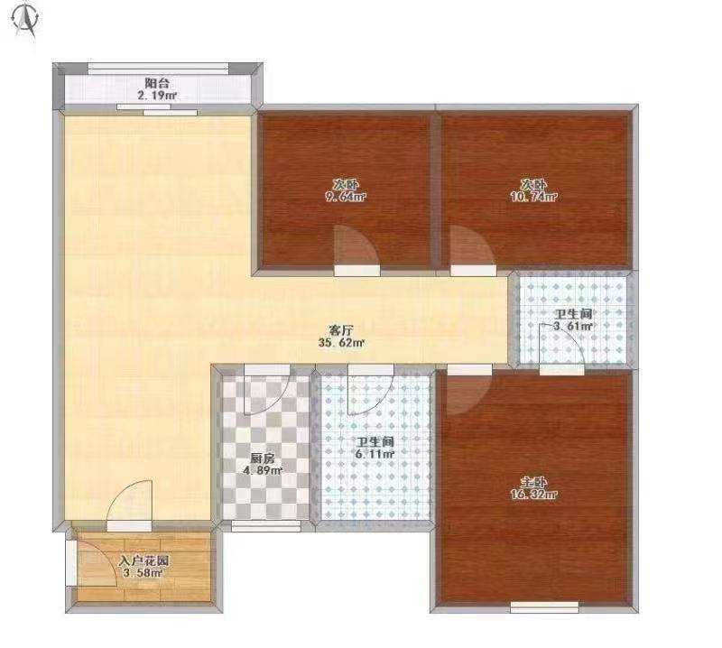 珠江愉景新城  3室2厅2卫   65.00万室内图1