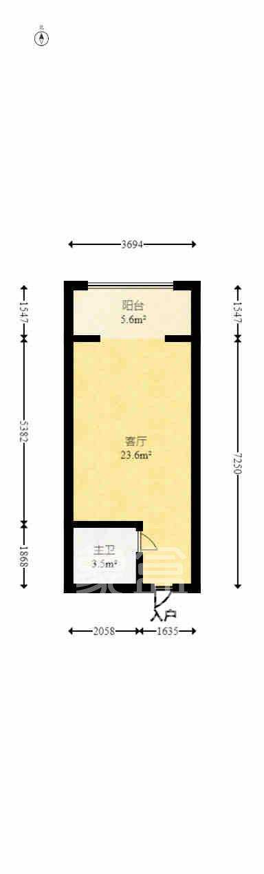 尚都花园城  1室1厅1卫   1180.00元/月室内图