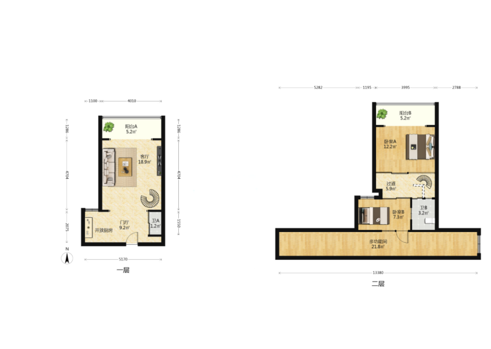 盛仕公馆 2室1厅1卫 99.0万 盛仕公馆 2室1厅1卫 99.0万户型图