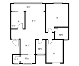 旗滨公园里  5室2厅2卫    83.0万室内图