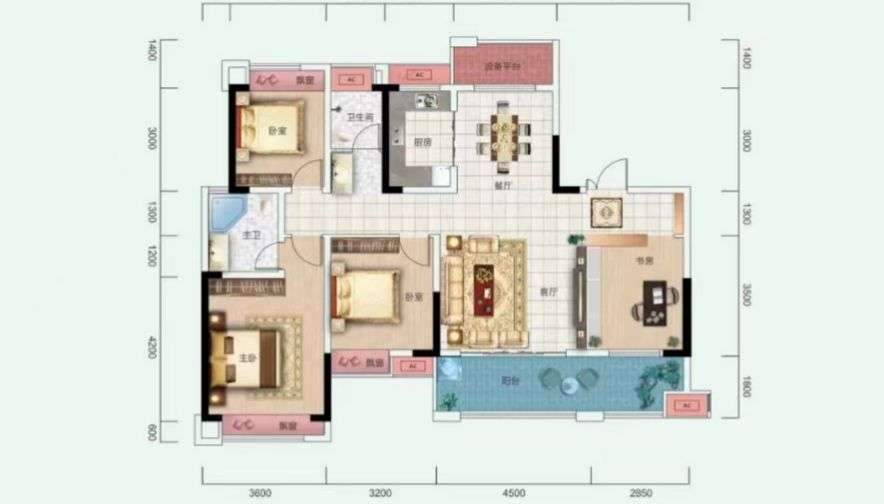 湾田家园  3室2厅2卫    90.0万 湾田家园  3室2厅2卫    90.0万户型图