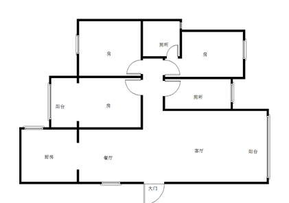 建宸贰号公馆  3室2厅2卫   73.80万室内图