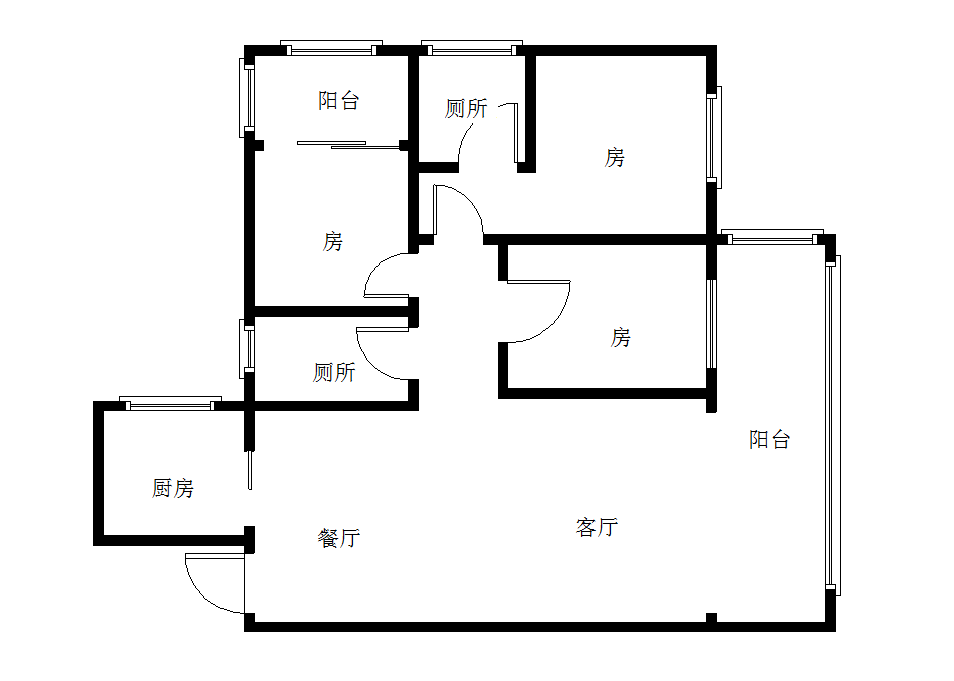 壹号公馆  3室2厅2卫   61.80万