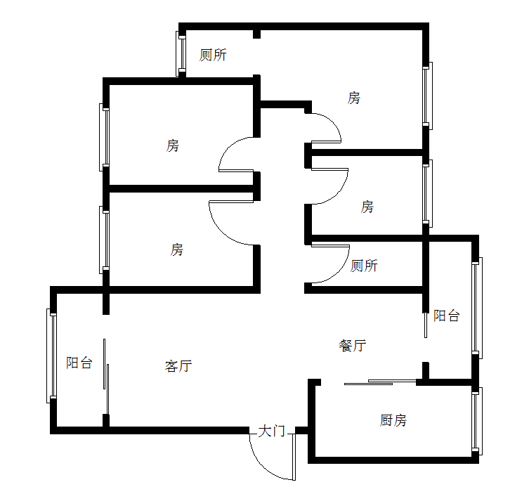 台北城  4室2厅2卫    73.8万室内图