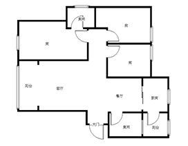 新华联紫荆苑  3室2厅2卫    92.0万室内图