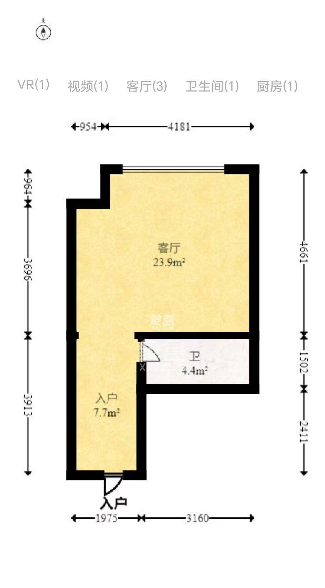 新长海漓湘悦  1室1厅1卫   1260.00元/月室内图