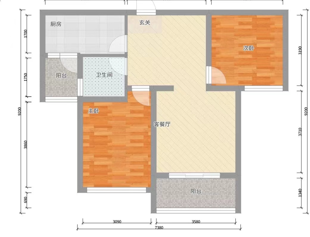 经泽新街坊  2室2厅1卫   78.00万