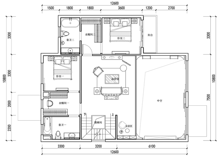 金奥湘江公馆  4室2厅3卫   180.00万户型图