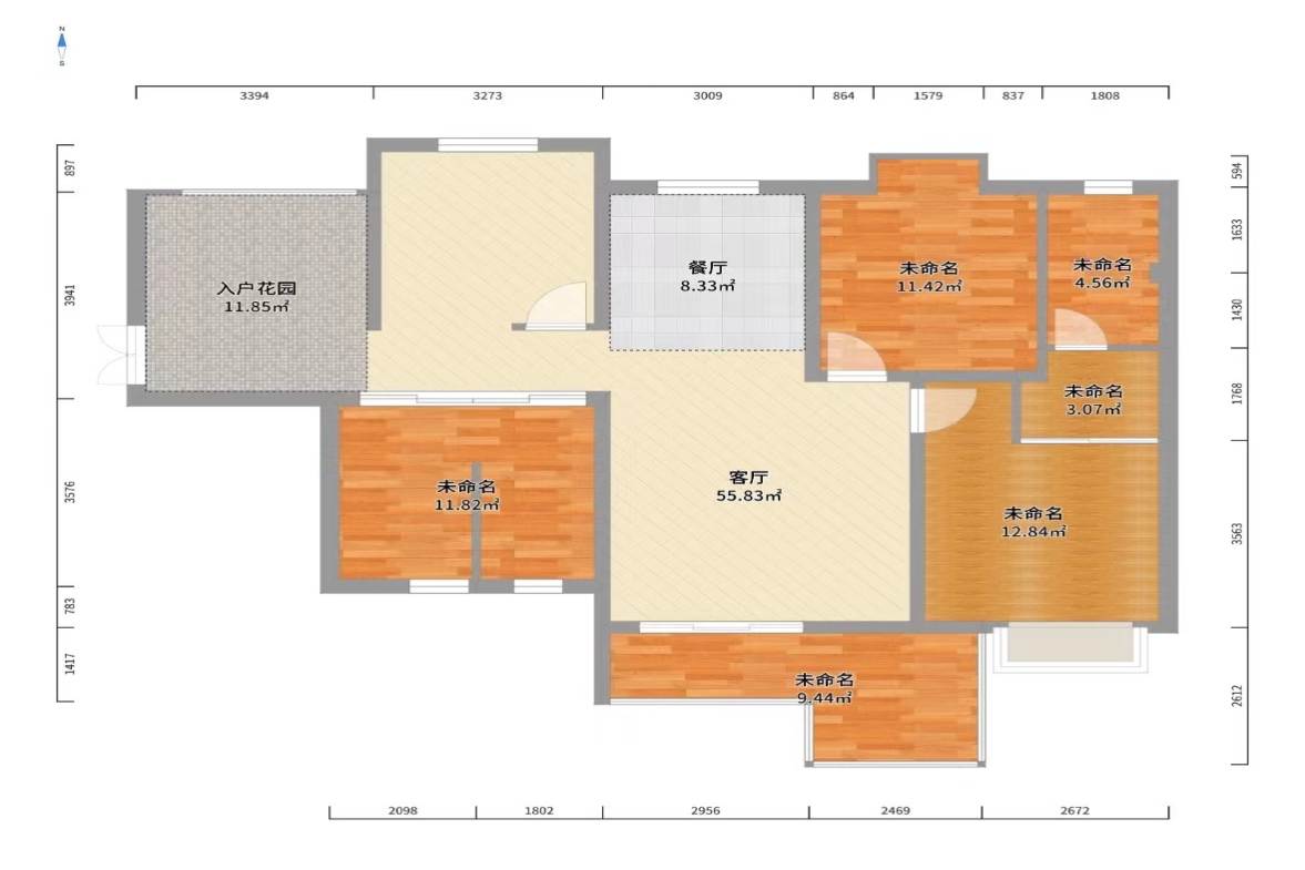 江山帝景雅典  4室2厅2卫   3800.00元/月户型图