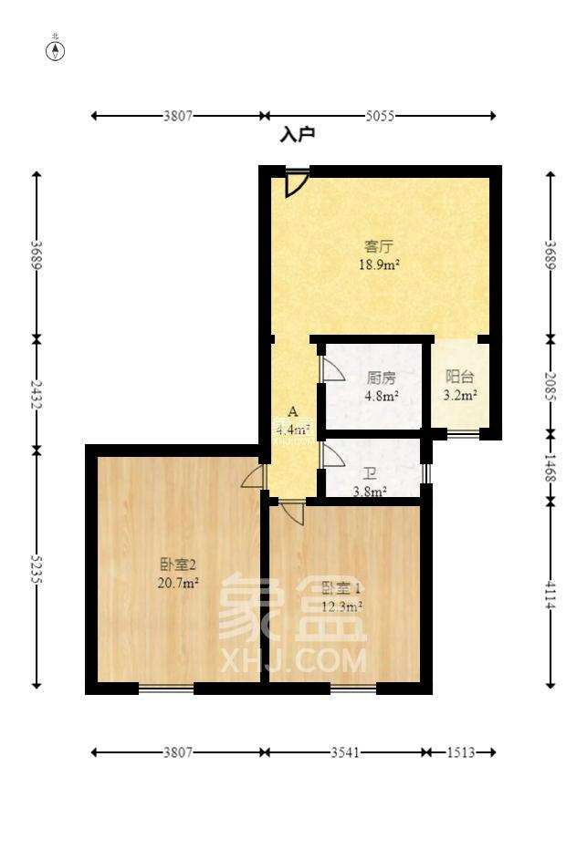 东方银座(东方摩卡) 2室1厅1卫 2200.0元/月 东方银座(东方摩卡) 2室1厅1卫 2200.0元/月户型图