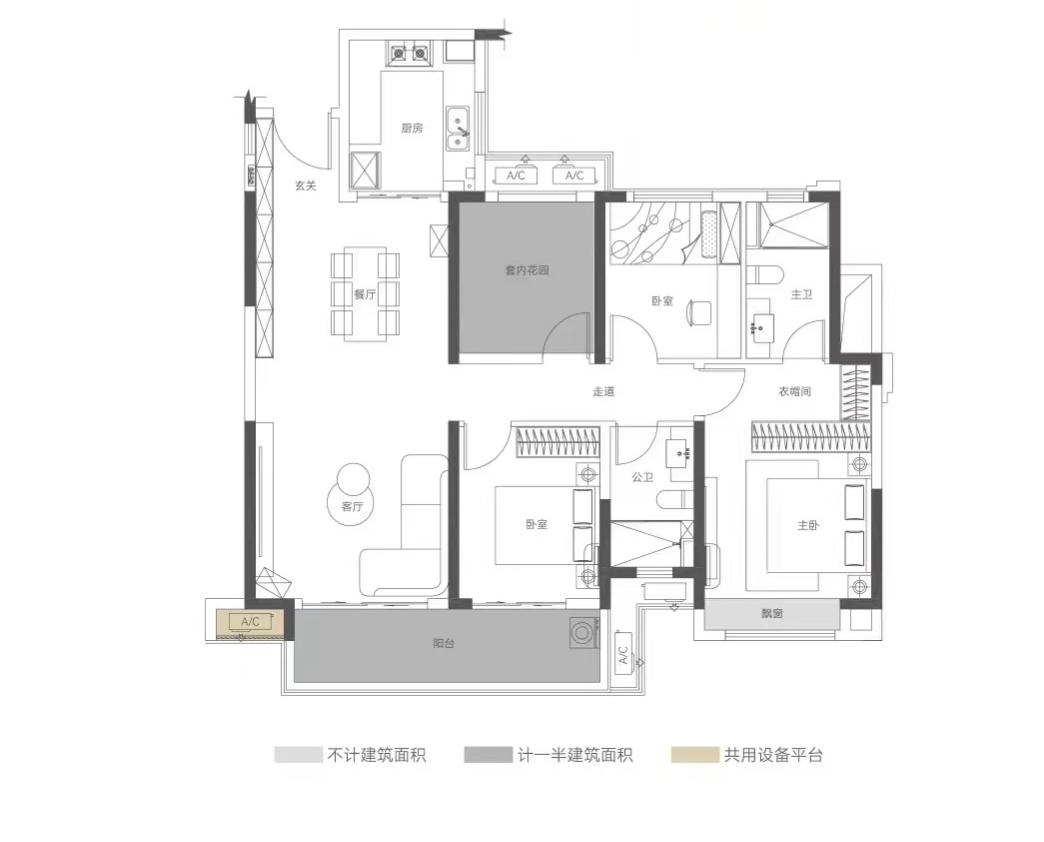 龙湖春江天曜一期  4室2厅2卫    4500.0元/月户型图