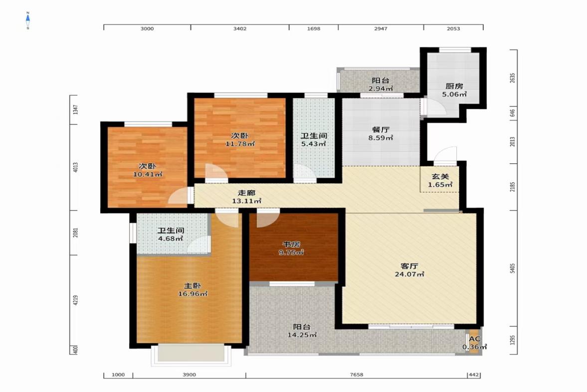 纳帕溪谷  4室2厅2卫   75.00万户型图
