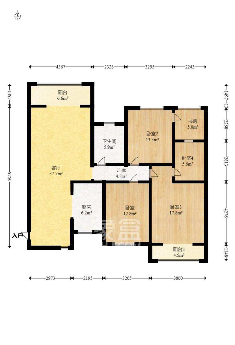 紫云阁  1室2厅2卫   1600.00元/月室内图