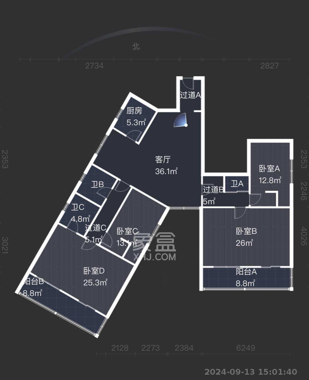 长沙市烟草专卖局单位宿舍  4室2厅3卫   3000.00元/月室内图