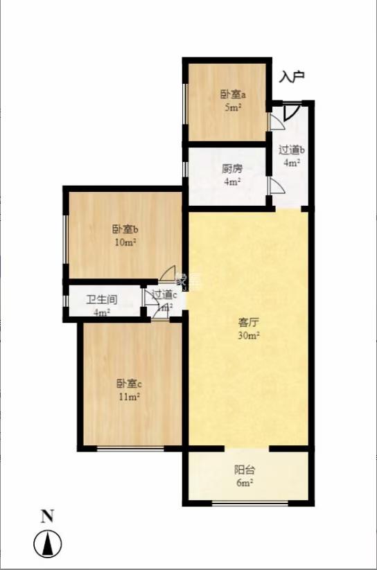 福天藏郡院子  1室1厅1卫   1200.00元/月户型图