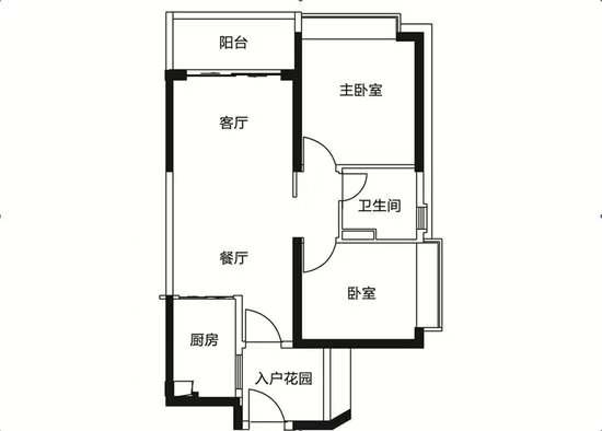 青春里小区  2室1厅1卫   29.80万户型图
