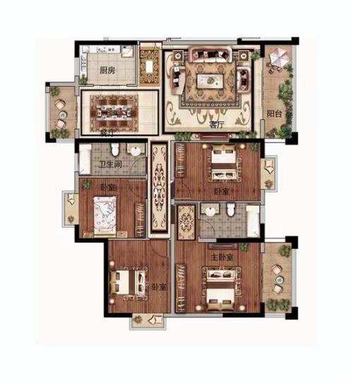 大同沁园  4室2厅2卫   63.00万户型图