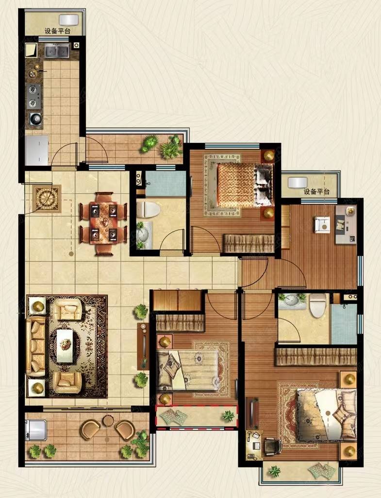 碧桂园  3室2厅2卫   62.80万室内图1