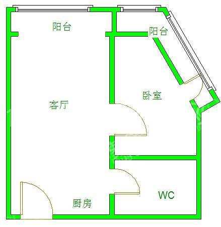 建发天府鹭洲 1室1厅1卫 2250.0元/月 建发天府鹭洲 1室1厅1卫 2250.0元/月户型图