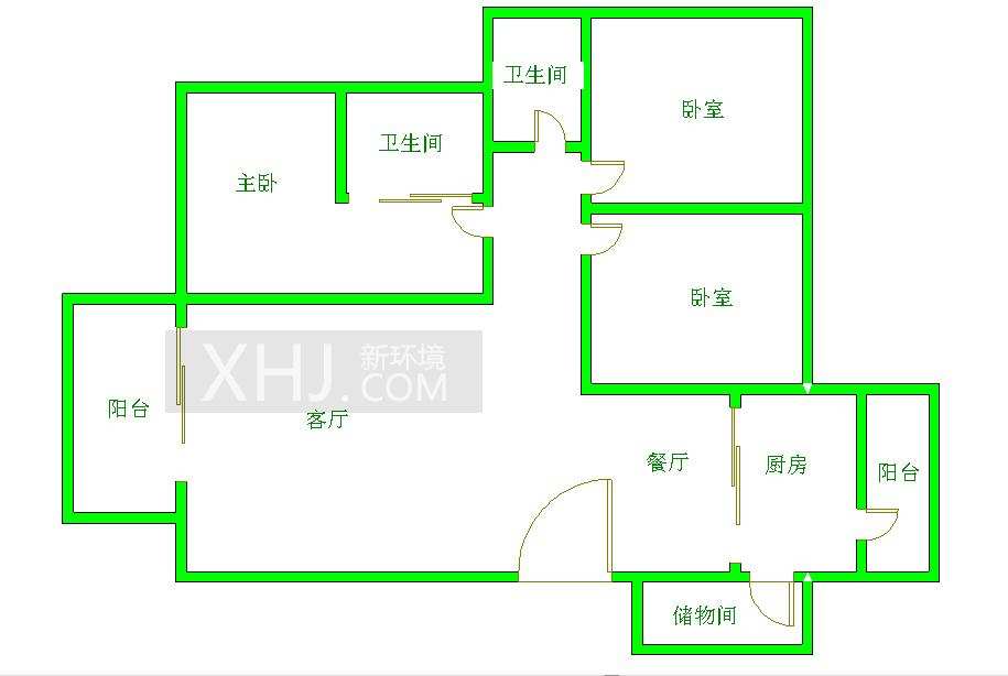 香木林新城  3室2厅2卫   3200.00元/月室内图1