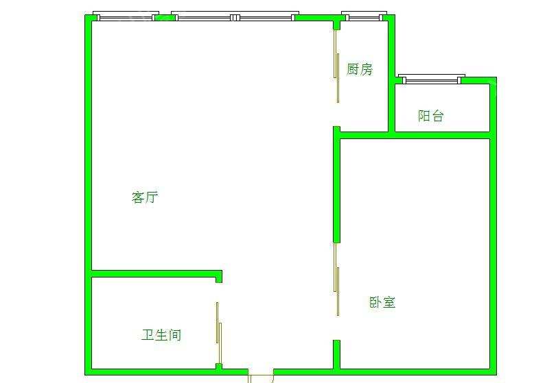 海棠月色  1室1厅1卫    1800.0元/月室内图1
