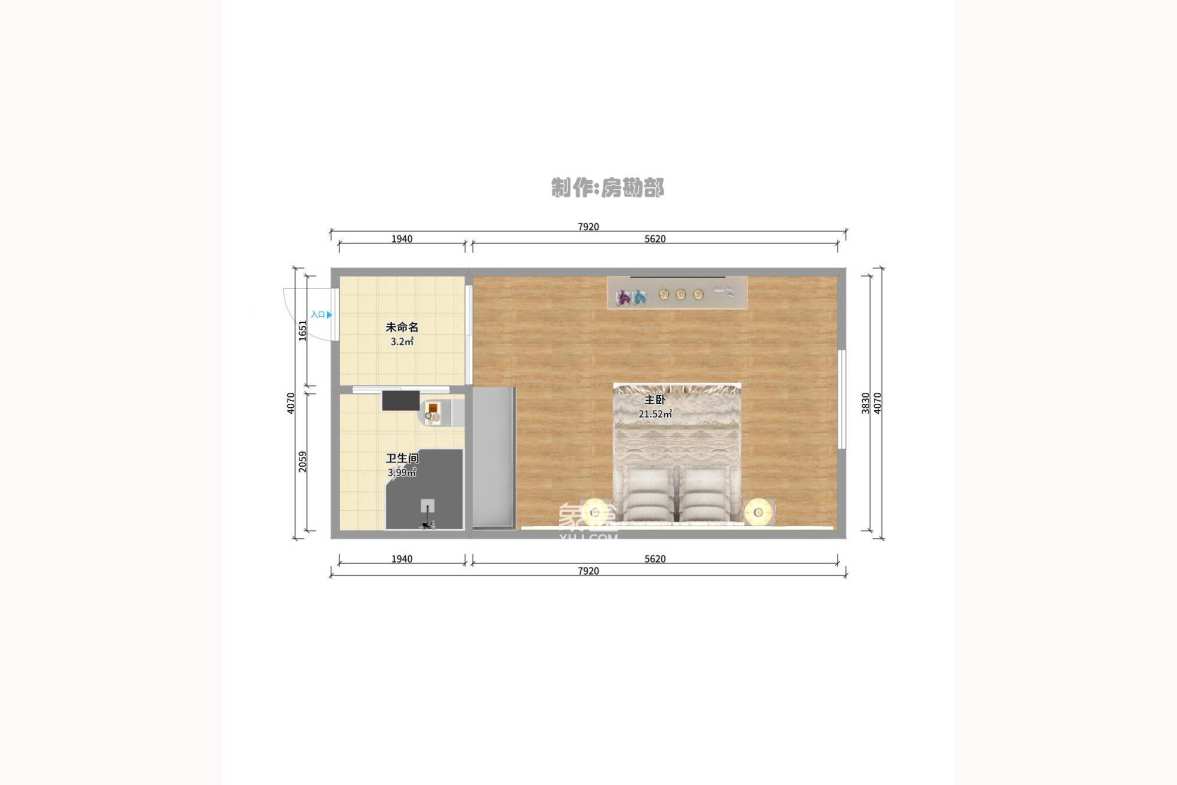 绿地之窗  1室1厅1卫   44.00万户型图