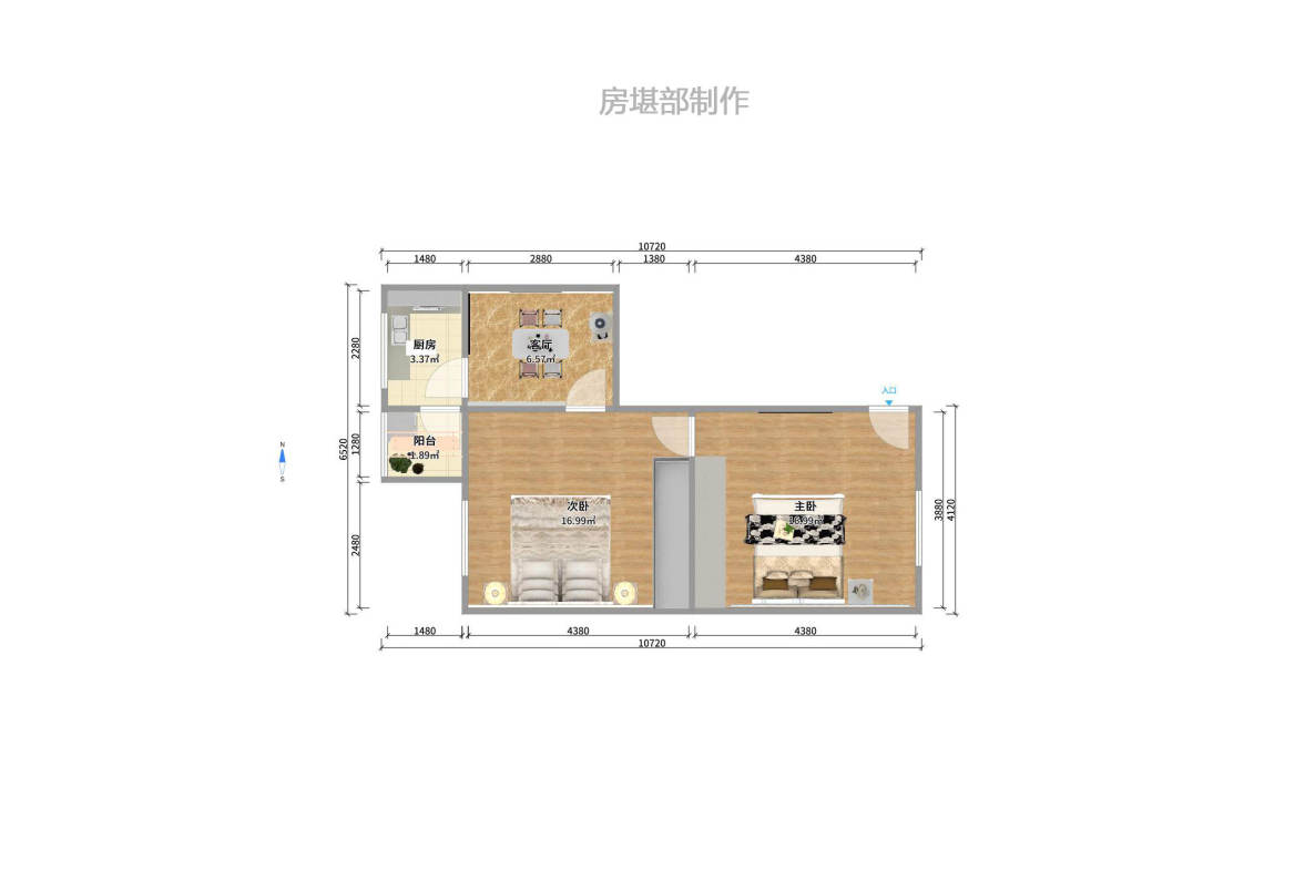 建湘新村 2室2厅1厨1卫 1600.00元/月户型图
