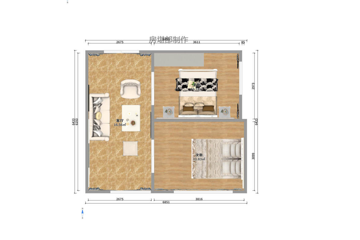 长房中庭国际(东郡华蓉广场) 1室1厅1卫 85.0万 长房中庭国际(东郡华蓉广场) 1室1厅1卫 85.0万户型图