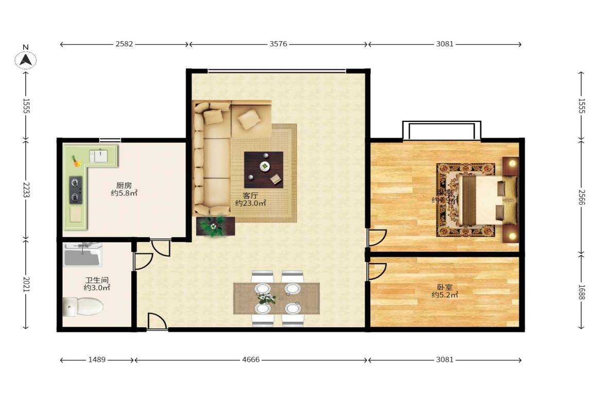 鑫天山城明珠 1室1厅1卫 30.38万 鑫天山城明珠 1室1厅1卫 30.38万户型图