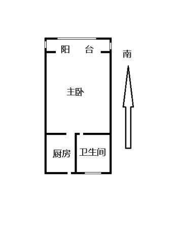 西城水恋  1室1厅1卫   1600.00元/月户型图