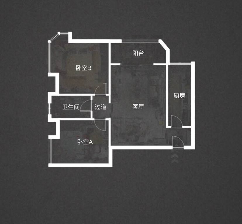 华城国际  3室2厅1卫   3400.00元/月户型图