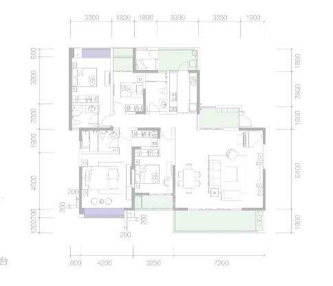 都城雅颂居二期  4室2厅2卫    7800.0元/月室内图1