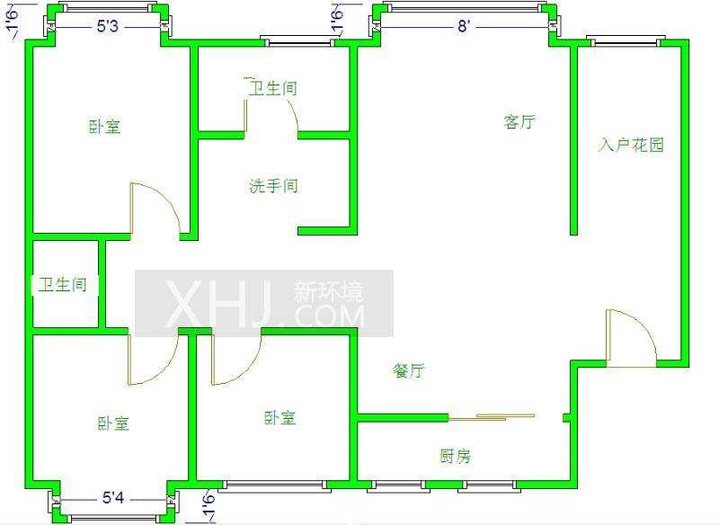 紫芸金沙  3室2厅2卫    2500.0元/月室内图1
