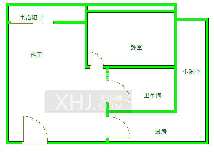 大源48号院  1室1厅1卫   1600.00元/月室内图1