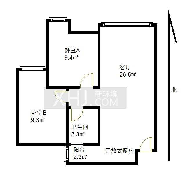 荣盛花语城  2室1厅1卫   145.00万室内图1