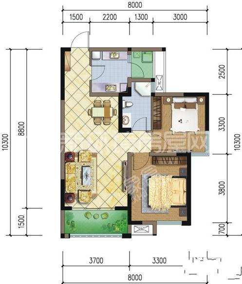 南阳盛世  3室2厅2卫    2600.0元/月室内图1