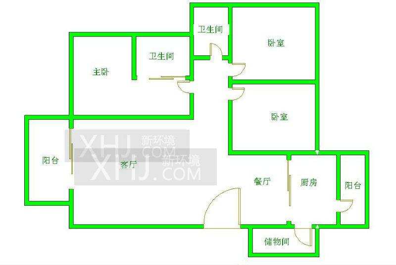 香木林新城  3室2厅2卫   2700.00元/月室内图1