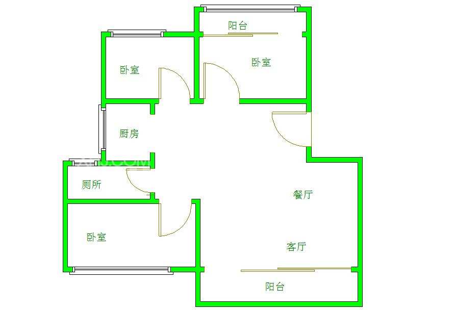 江郊庭苑  3室2厅1卫   2500.00元/月室内图1