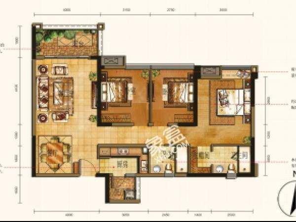中洲锦城湖岸  3室2厅2卫    5500.0元/月 中洲锦城湖岸  3室2厅2卫    5500.0元/月室内图1