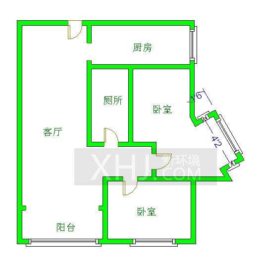 阳光金沙  2室2厅1卫    135.0万室内图1
