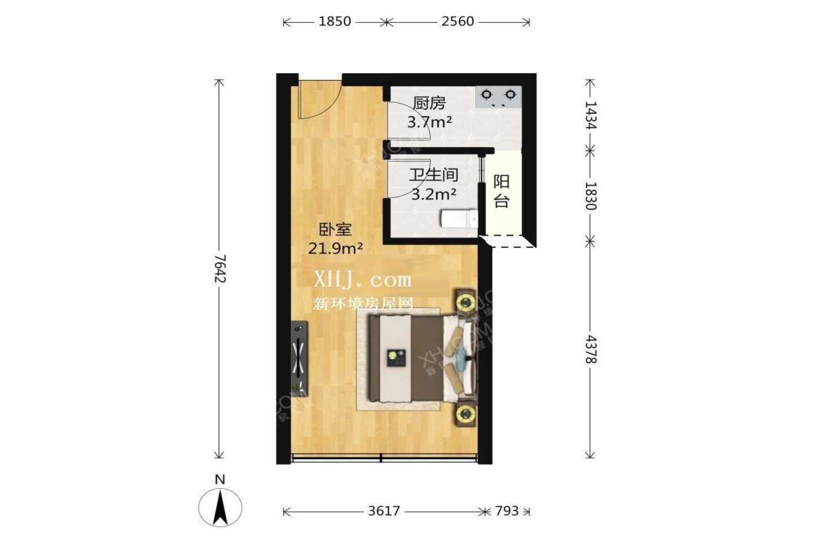 icon尚郡  1室1厅1卫    1800.0元/月 icon尚郡  1室1厅1卫    1800.0元/月户型图
