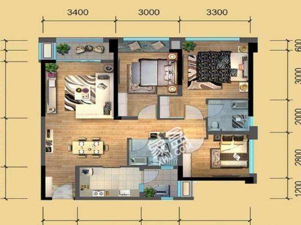 南阳盛世 1室1厅1卫 1600.0元/月 南阳盛世 1室1厅1卫 1600.0元/月户型图